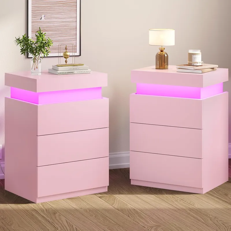 BTHFST LED Nightstands Set of 2